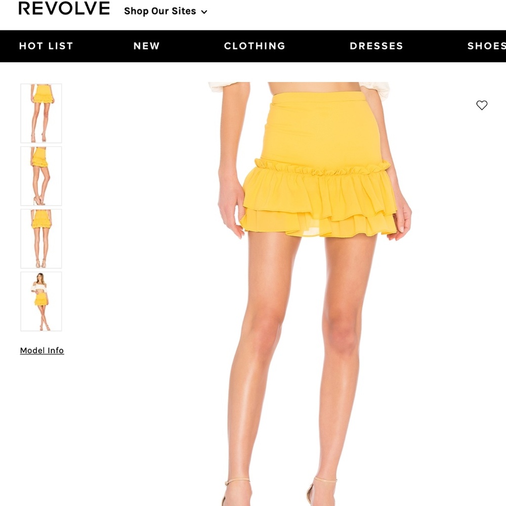 LPA Two Tier Ruffle Skirt in Golden Yellow